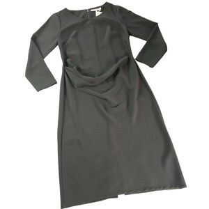 NWT New Kaimilla Long Sleeve Side Ruched Black Dress